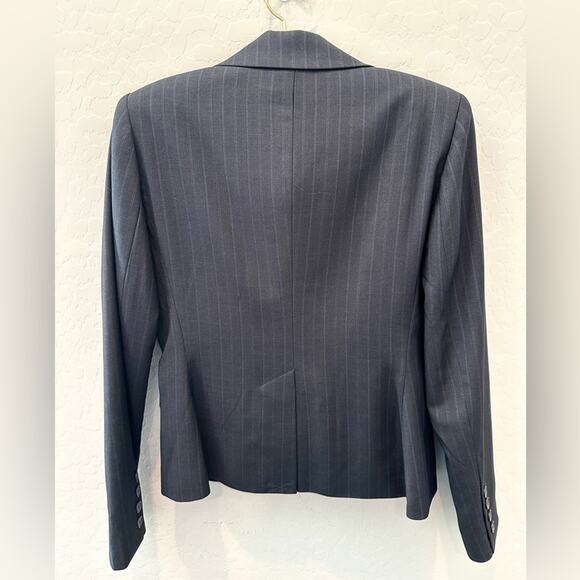 NY & COMPANY | Charcoal Gray Pinstripe Blazer Stretch Suit Jacket NWT | Size 2 - Picture 4 of 7